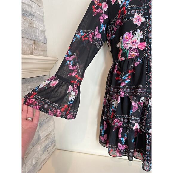 Bebe size large dress floral‎ boho flowy excellent condition - Picture 3 of 5